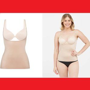 NWT SPANX Suit Your Fancy Open-Bust waist control Cami XS Caramel Beige